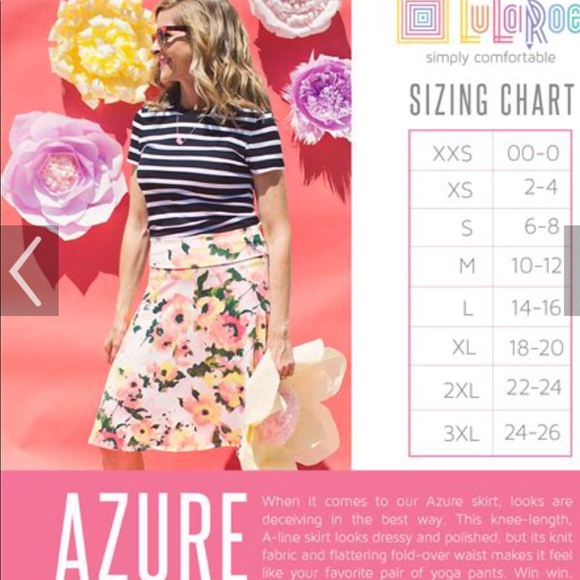 💞 LuLaRoe Multi Colored/Print 2xl Azure 💞 - Picture 3 of 3